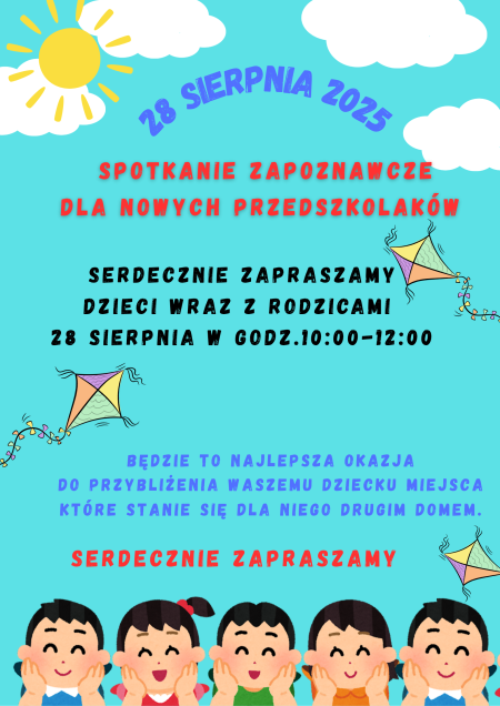 Spotkanie zapoznawcze dla nowych przedszkolaków.
