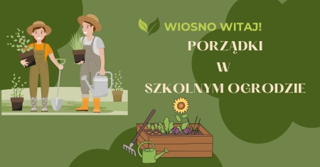 Wiosenne porządki w ogrodzie szkolnym
