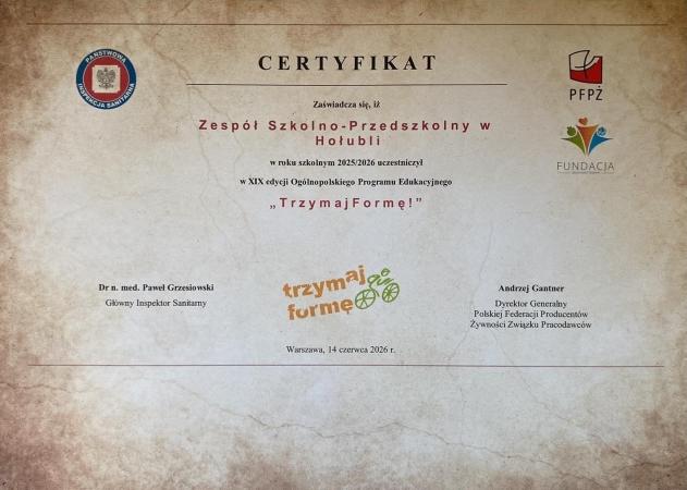 Ogólnopolski Program Edukacyjny Trzymaj Formę! w roku szkolnym 2025/2026